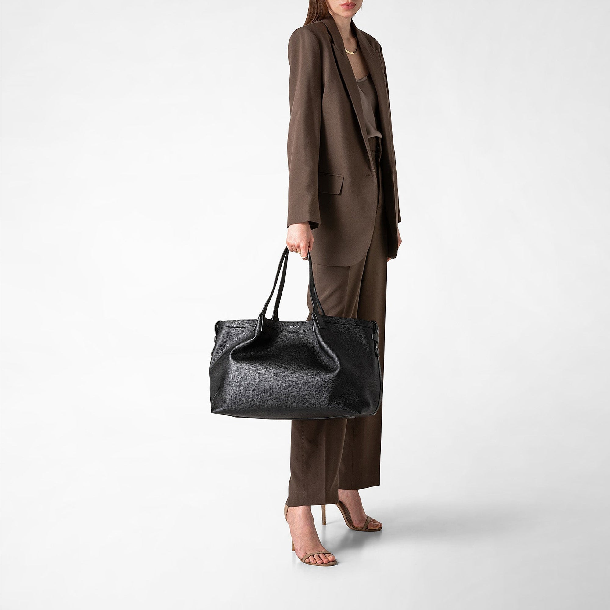 Rugiada Leather Secret Bag - Black