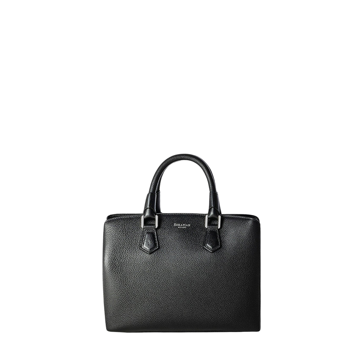 Luna small handbag in Rugiada leather - Black