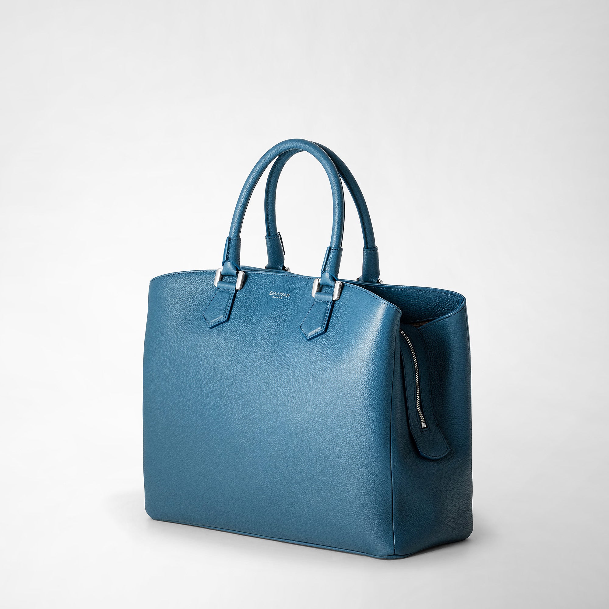 Sac à main Luna en cuir Rugiada - Bleu Jeans