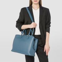 Sac à main Luna en cuir Rugiada - Bleu Jeans