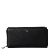 Portefeuille zippé en cuir Rugiada - Black
