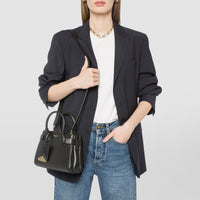 Meliné small Seta leather shoulder bag - Black