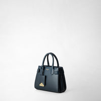 Meliné small shoulder bag in Seta leather - Navy Blue