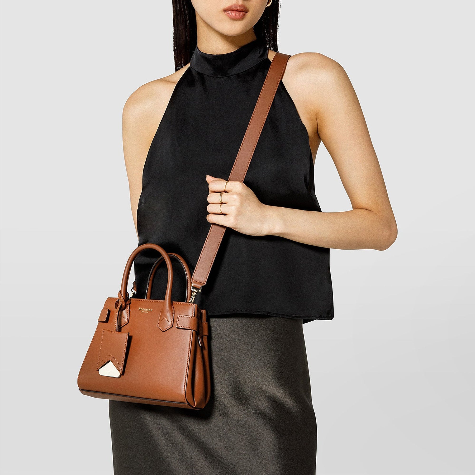Petit sac à bandoulière Meliné en cuir Seta - Cuoio