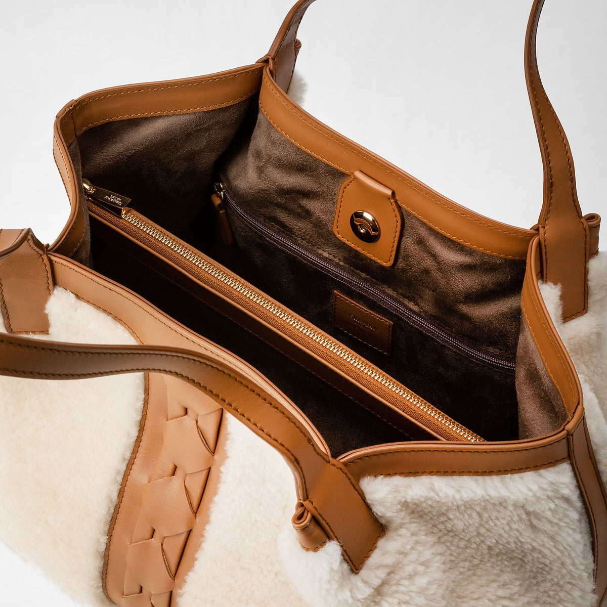 Small Secret Shearling Off White/Caramel - Off White & Caramel