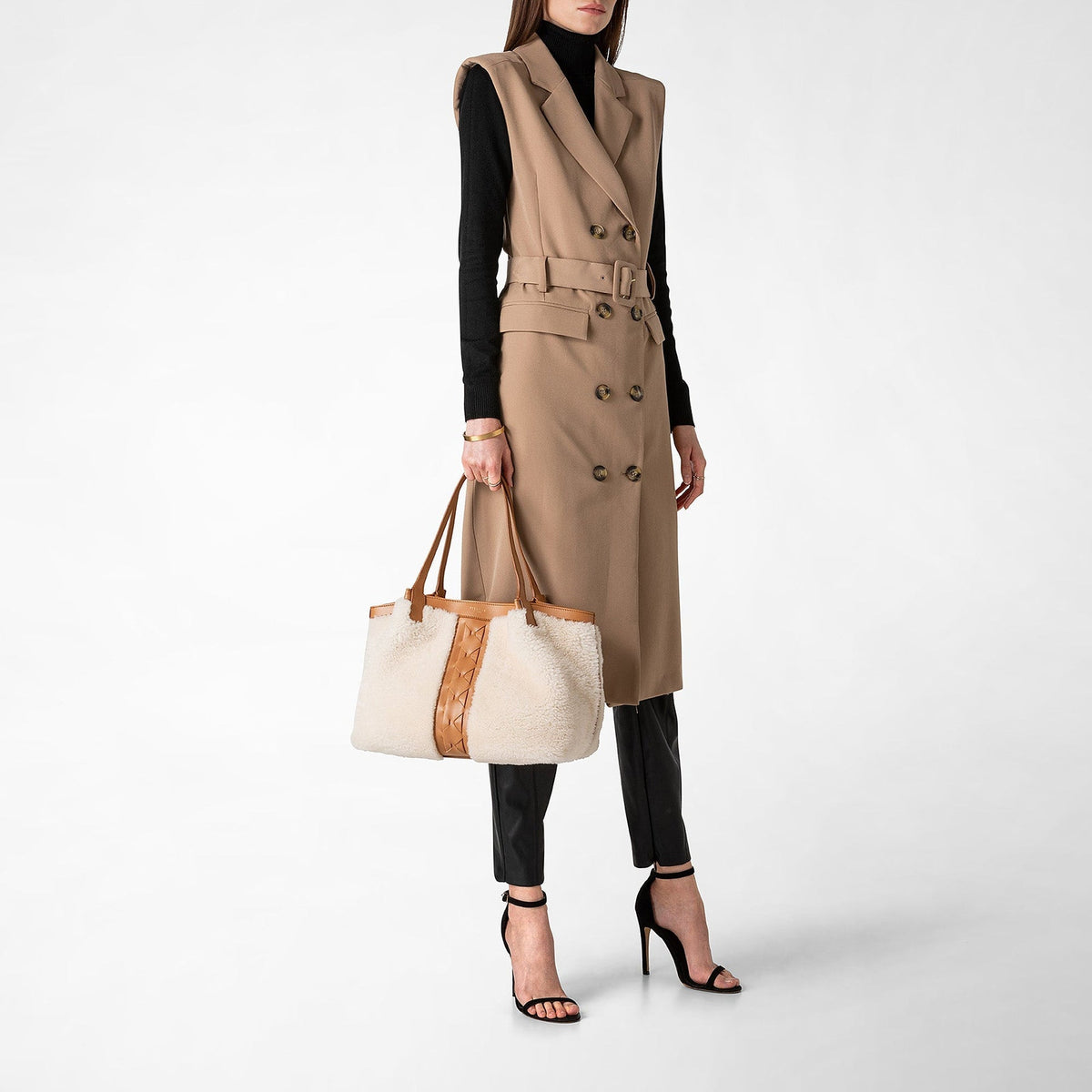 Small Secret Shearling Off White/Caramel - Off White & Caramel