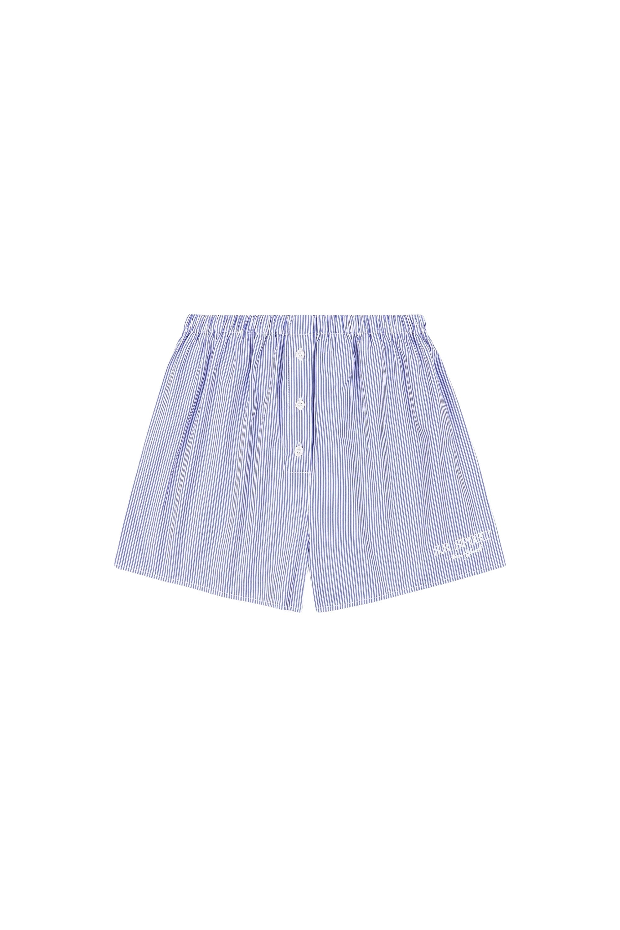 Short boxer à rayures - White & Blue Stripe