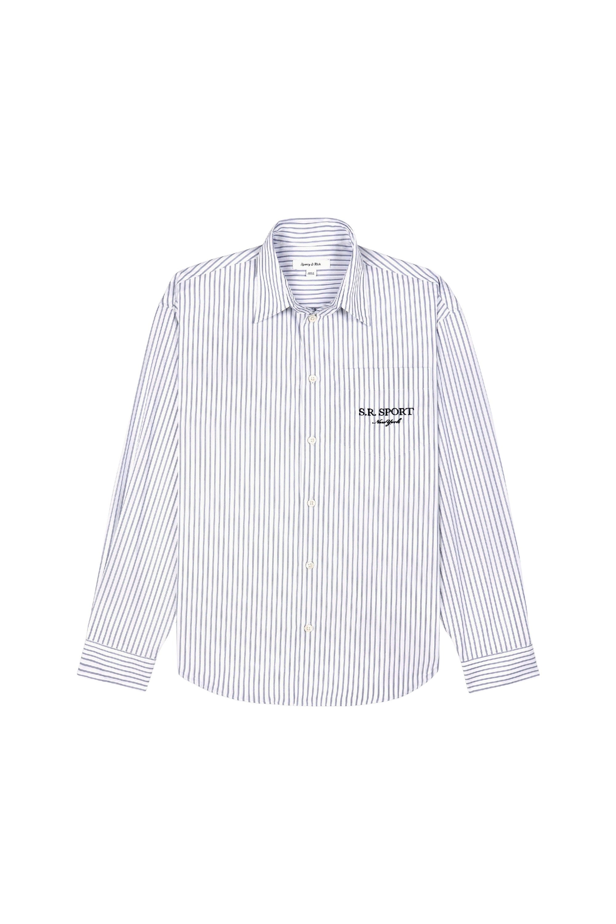 Striped shirt with pocket - White & Navy