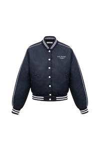 Veste bomber Varsity en satin - Navy