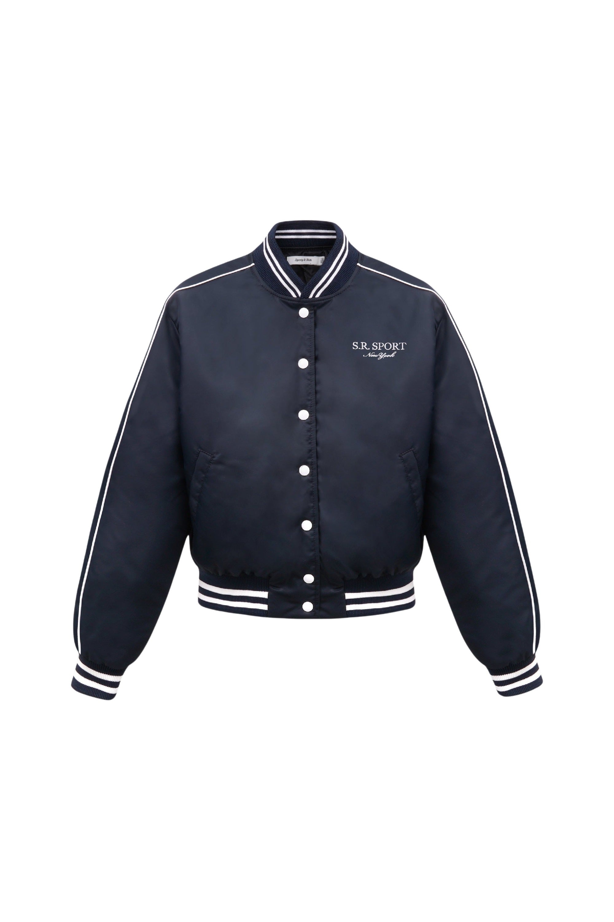 Veste bomber Varsity en satin - Navy
