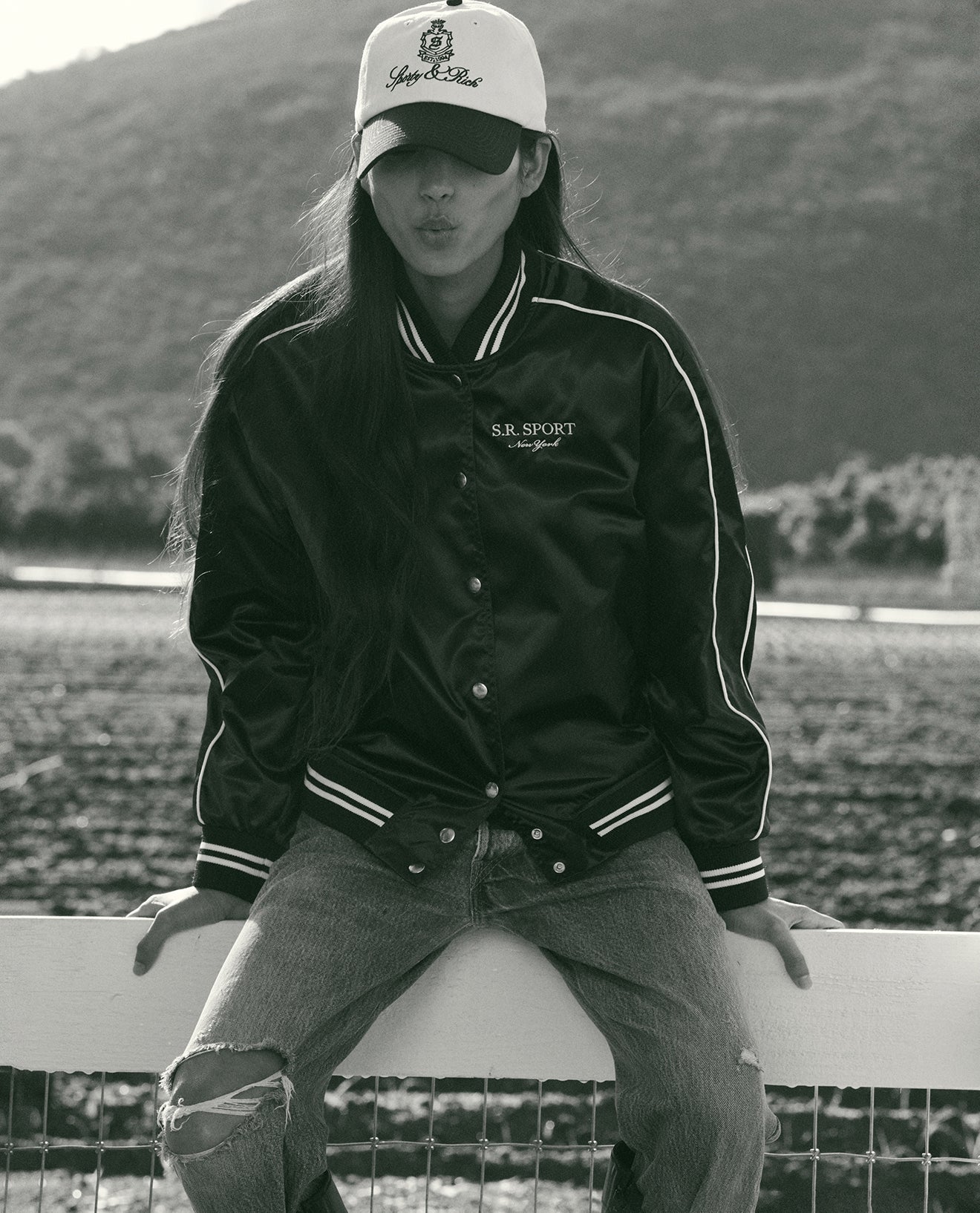SR Sport Varsity Jacket - Navy & White