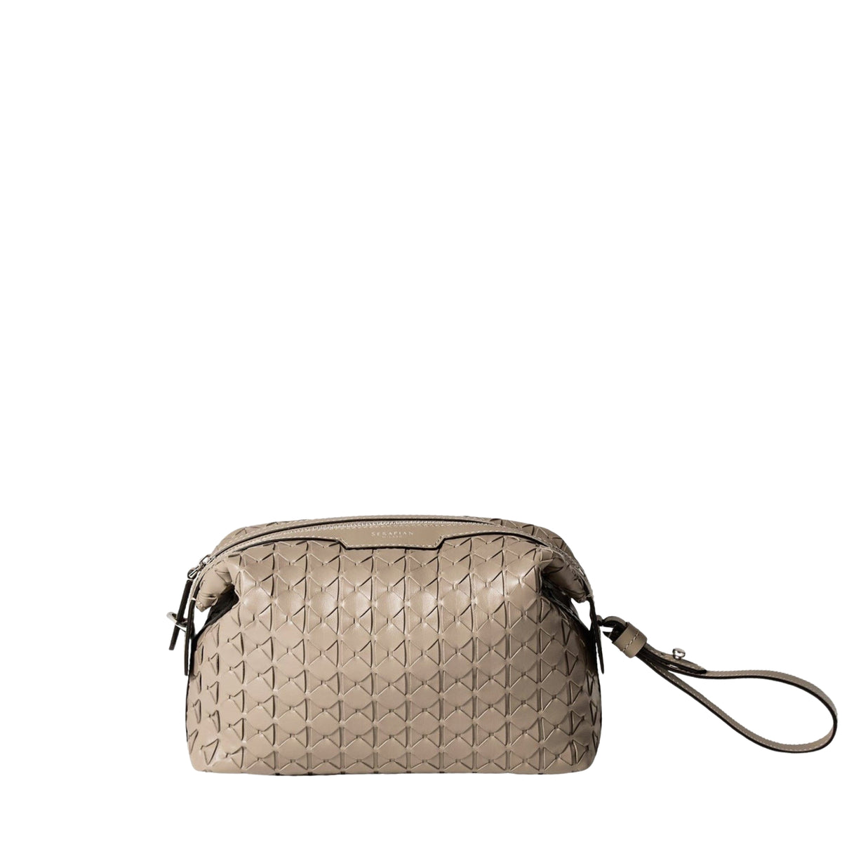 Mosaico 2-in-1 leather clutch bag - Sahara