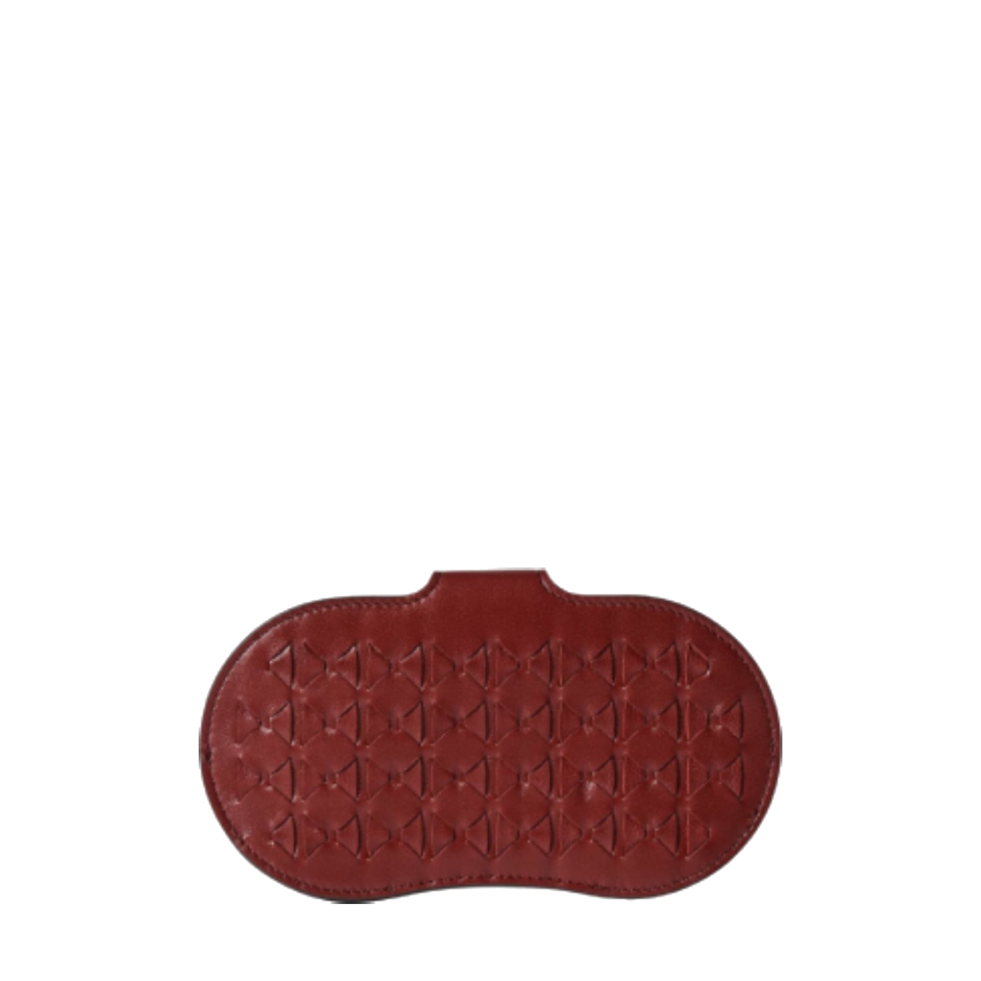 Étui à lunettes en cuir tressé Mosaico - Burgundy