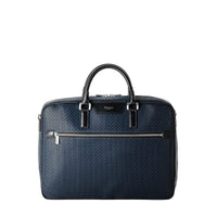 Stepan canvas briefcase - Ocean & Black