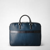 Stepan canvas briefcase - Ocean & Black