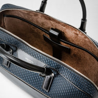 Stepan canvas briefcase - Ocean & Black