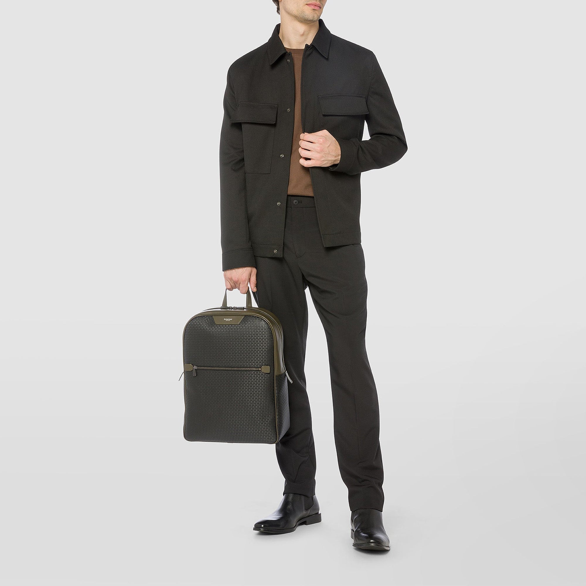 Sac à dos en toile stepan - Eclipse Black & Moss Green