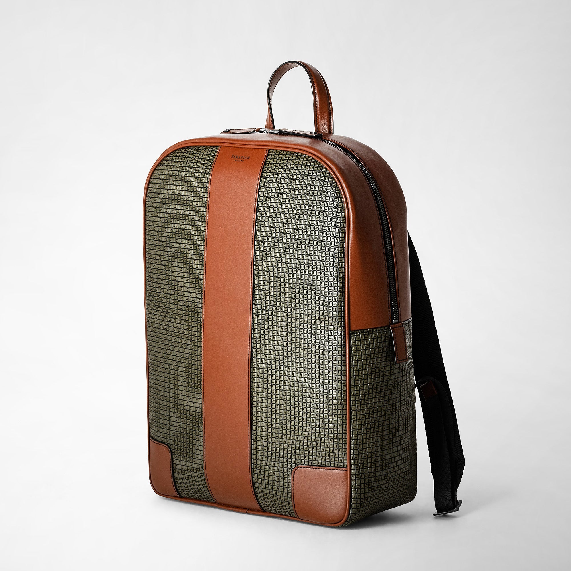 Sac à dos en toile stepan - Kaki & Cuoio