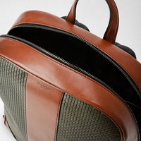 Sac à dos en toile stepan - Kaki & Cuoio