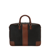 Slim briefcase Stepan 72 Black/Cuoio - Black & Cuoio