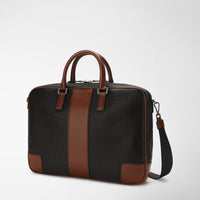 Slim briefcase Stepan 72 Black/Cuoio - Black & Cuoio