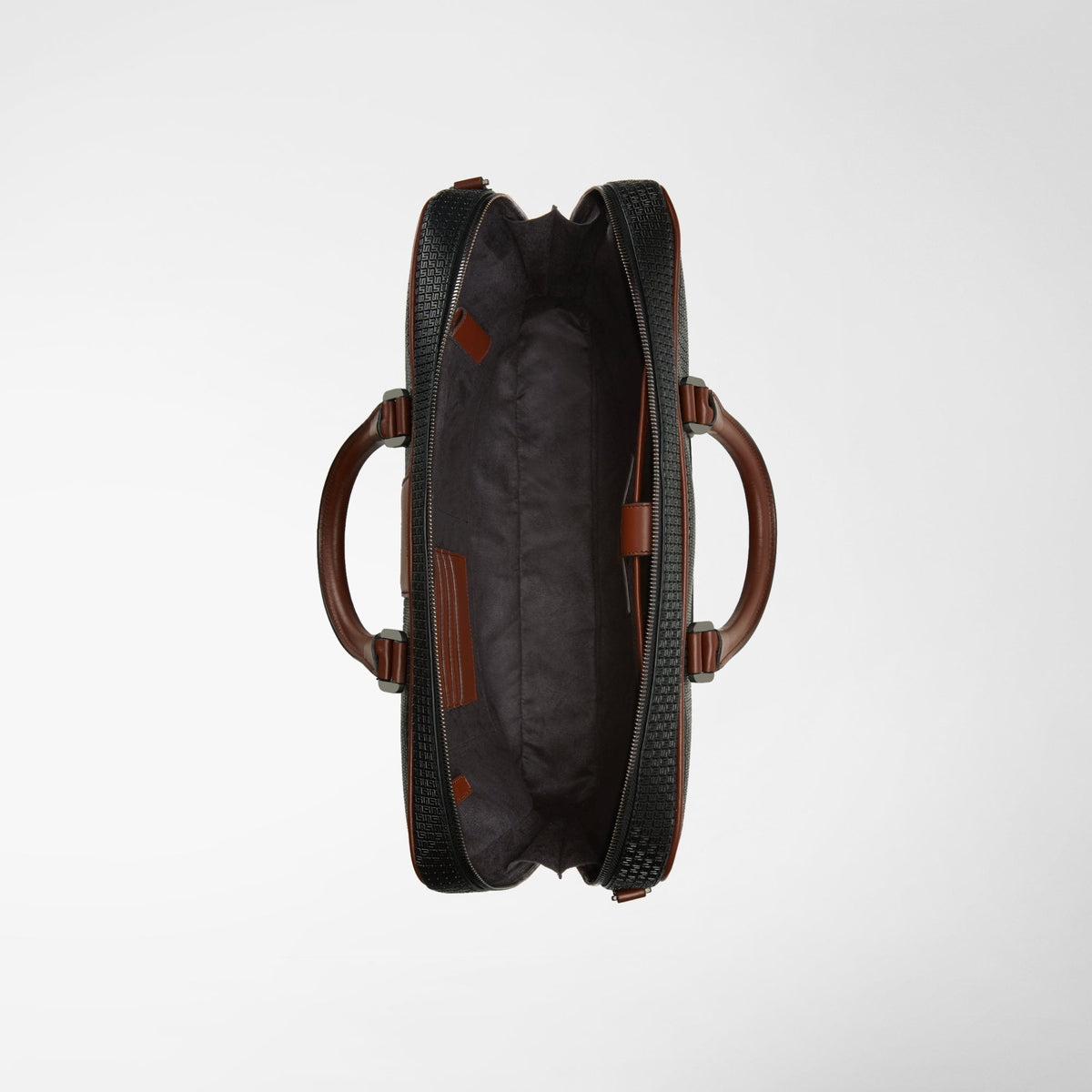 Slim briefcase Stepan 72 Black/Cuoio - Black & Cuoio