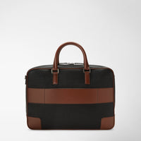 Slim briefcase Stepan 72 Black/Cuoio - Black & Cuoio