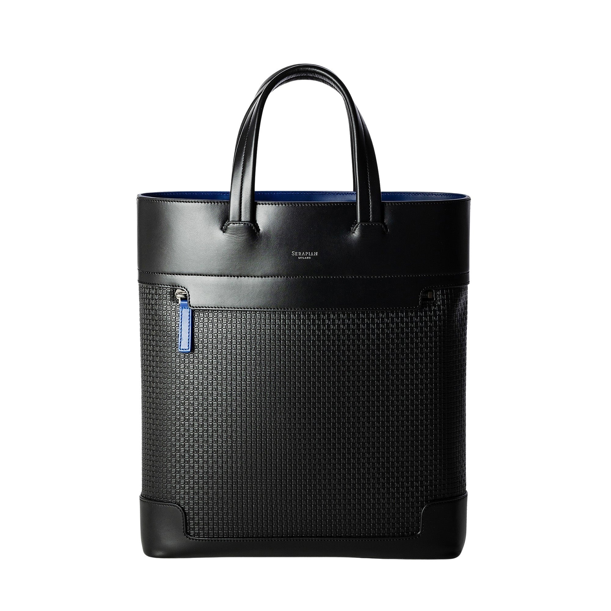 Sac à main North South en toile stepan - Black & Winter Blue