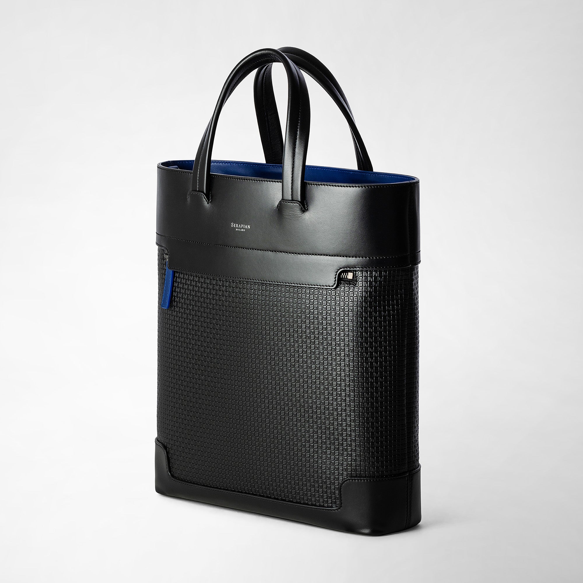 Sac à main North South en toile stepan - Black & Winter Blue