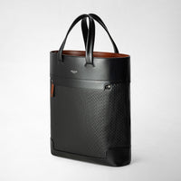 Sac à main North South en toile stepan - Black & Cuoio