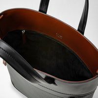 Sac à main North South en toile stepan - Black & Cuoio