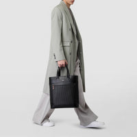 Sac à main North South en toile stepan - Black & Cuoio
