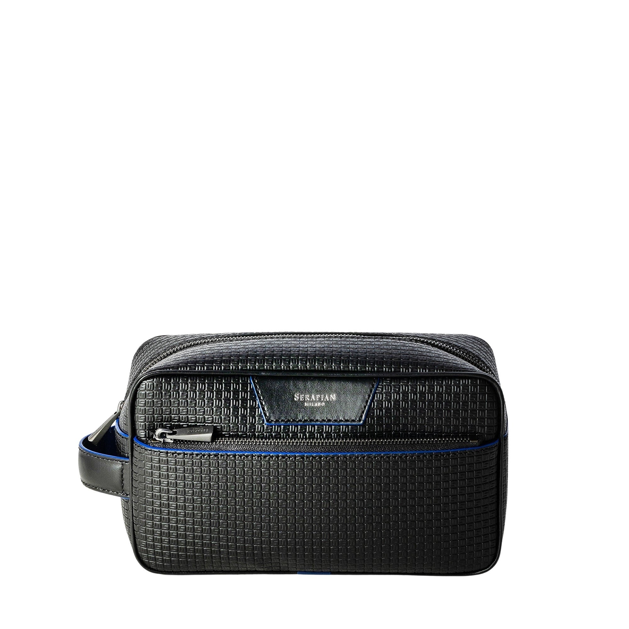 Stepan canvas toiletry bag - Black & Winter Blue