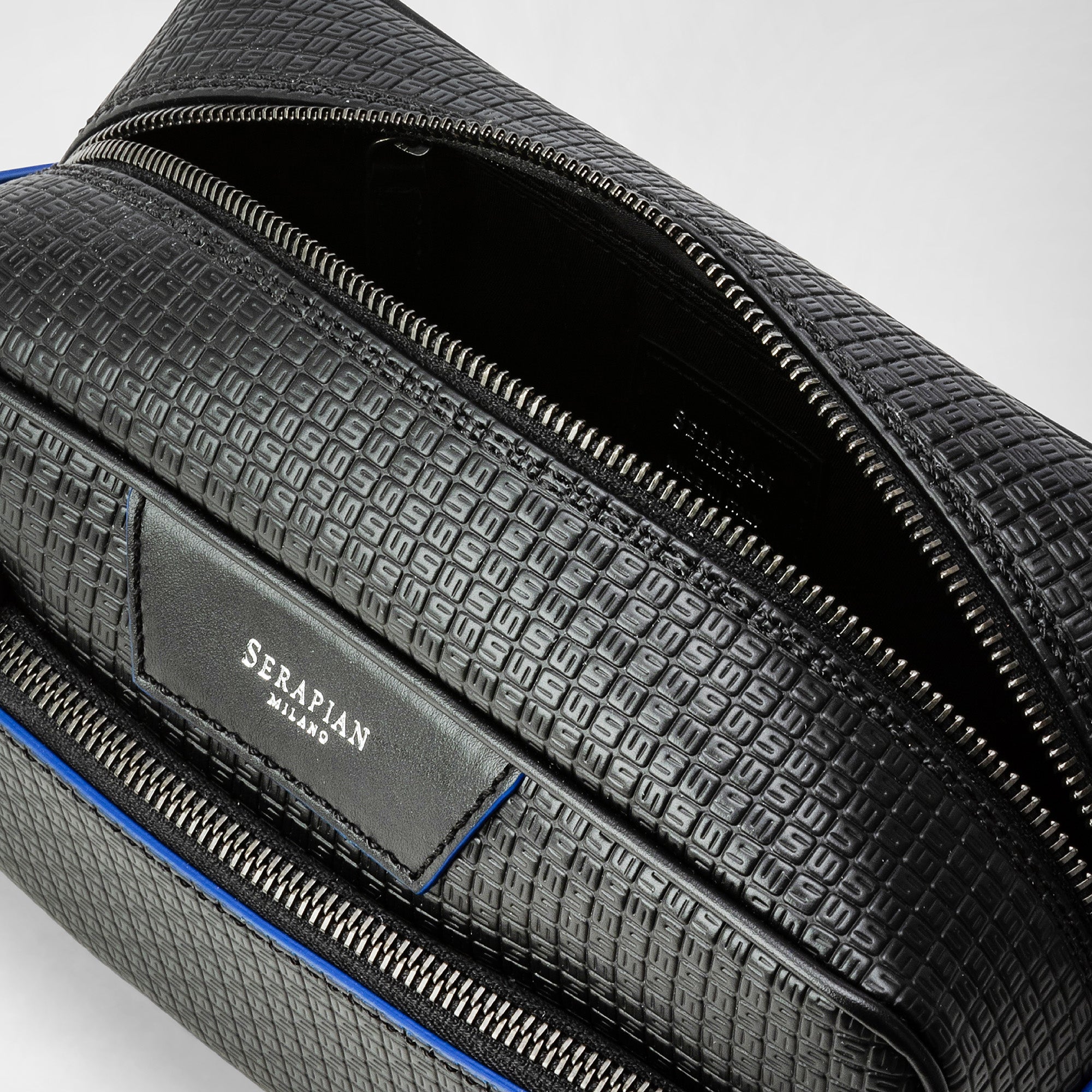 Stepan canvas toiletry bag - Black & Winter Blue