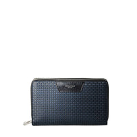 Pochette avec double fermeture éclair en stepan - Ocean Blue & Black