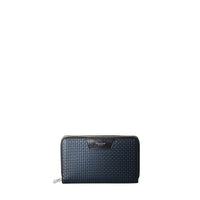 Stepan clutch bag with double zip - Ocean Blue & Black