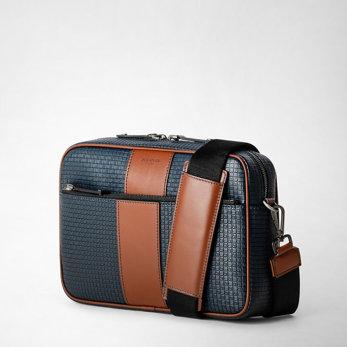 E/W messenger Stepan 72 Ocean/Cuoio - Ocean Blue & Cuoio