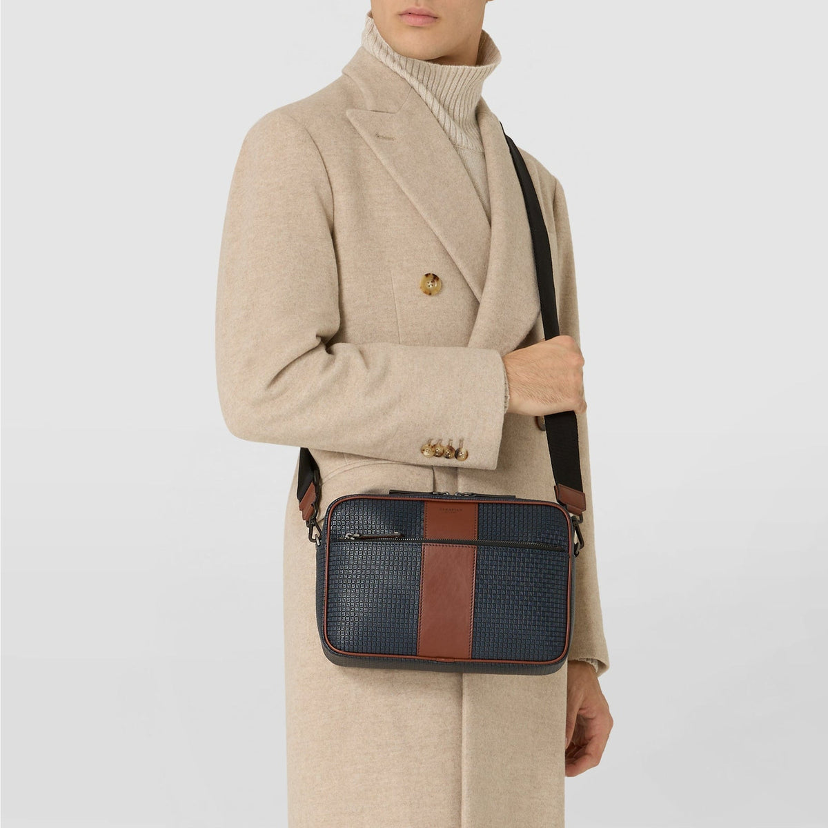 E/W messenger Stepan 72 Ocean/Cuoio - Ocean Blue & Cuoio