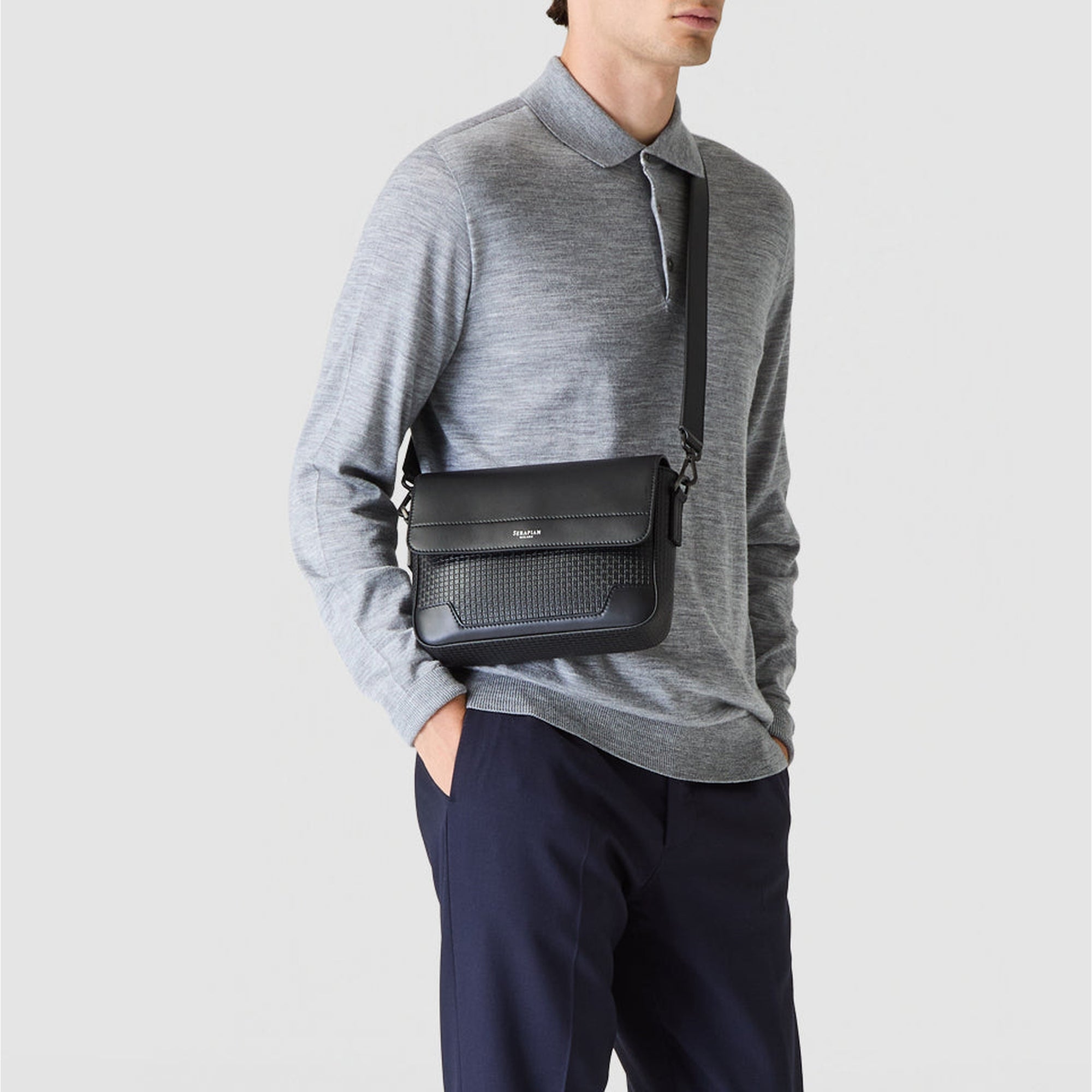 Stepan canvas shoulder bag - Black & Eclipse