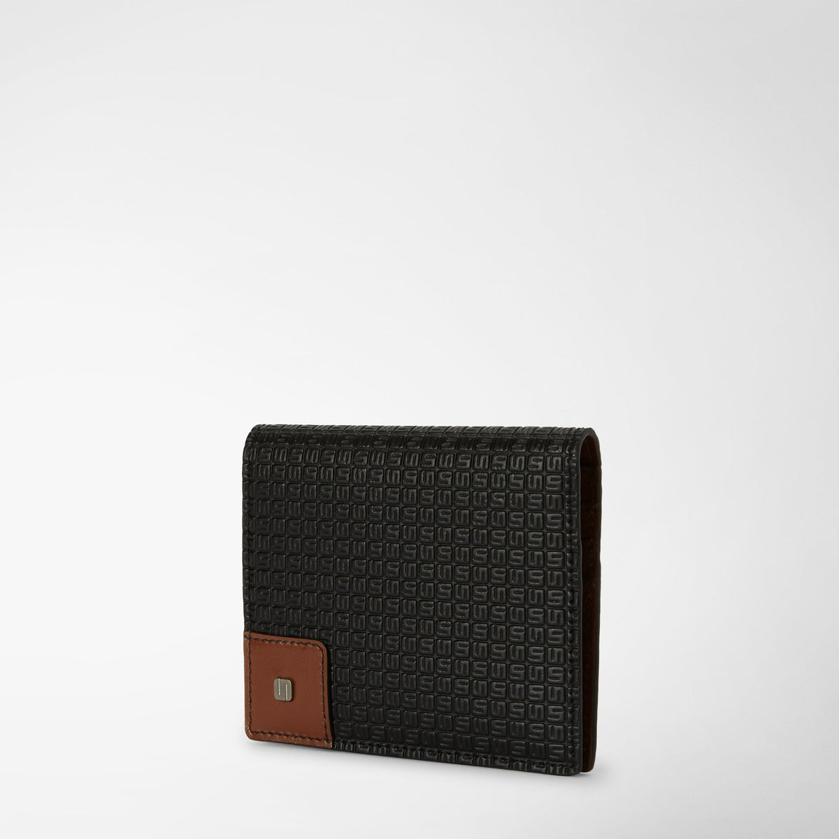 Foldable card case Stepan 72 Black/Cuoio - Black & Cuoio