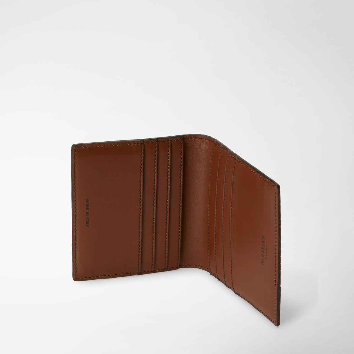 Foldable card case Stepan 72 Black/Cuoio - Black & Cuoio