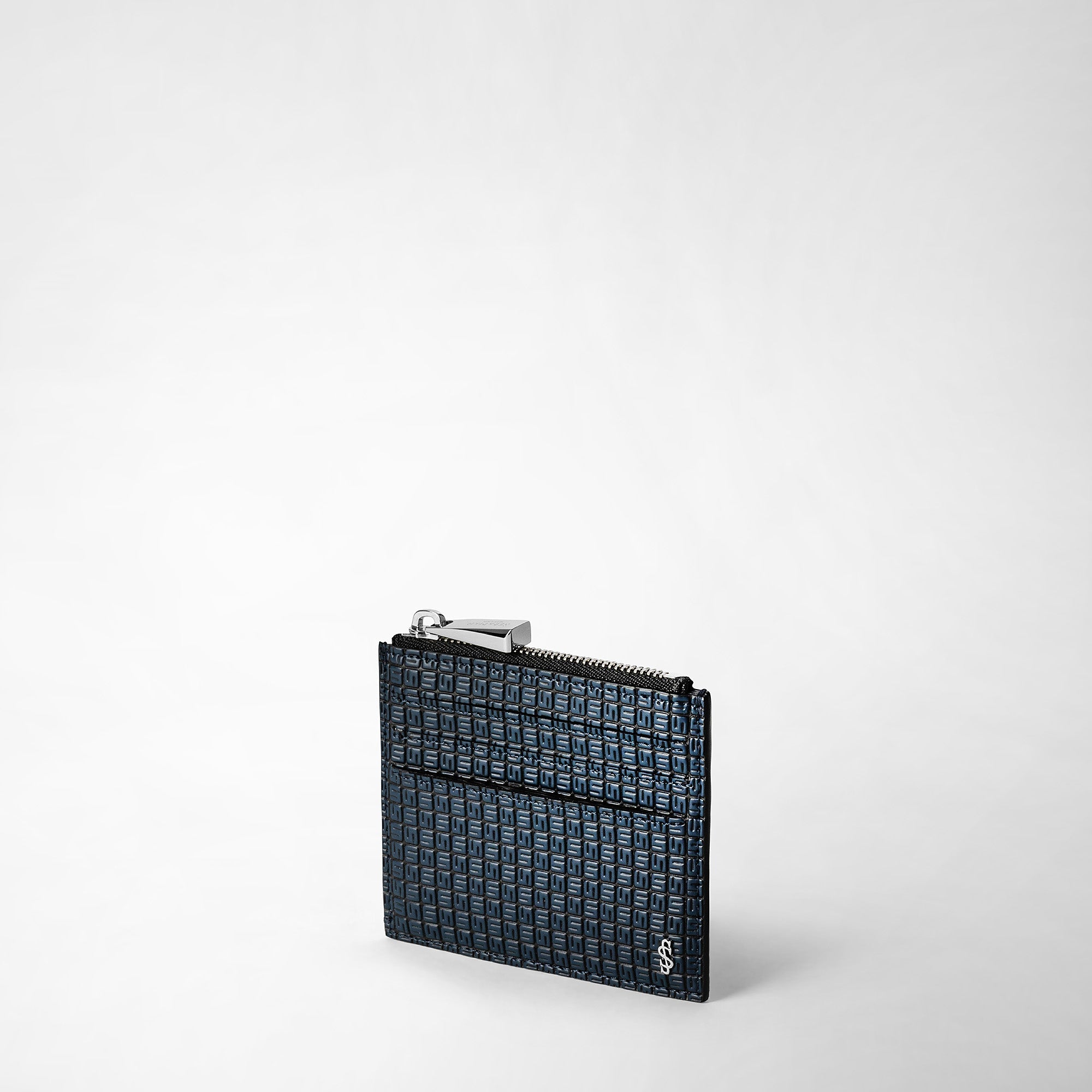 Porte-cartes zippé en toile stepan - Ocean Blue & Black