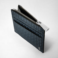 Porte-cartes zippé en toile stepan - Ocean Blue & Black
