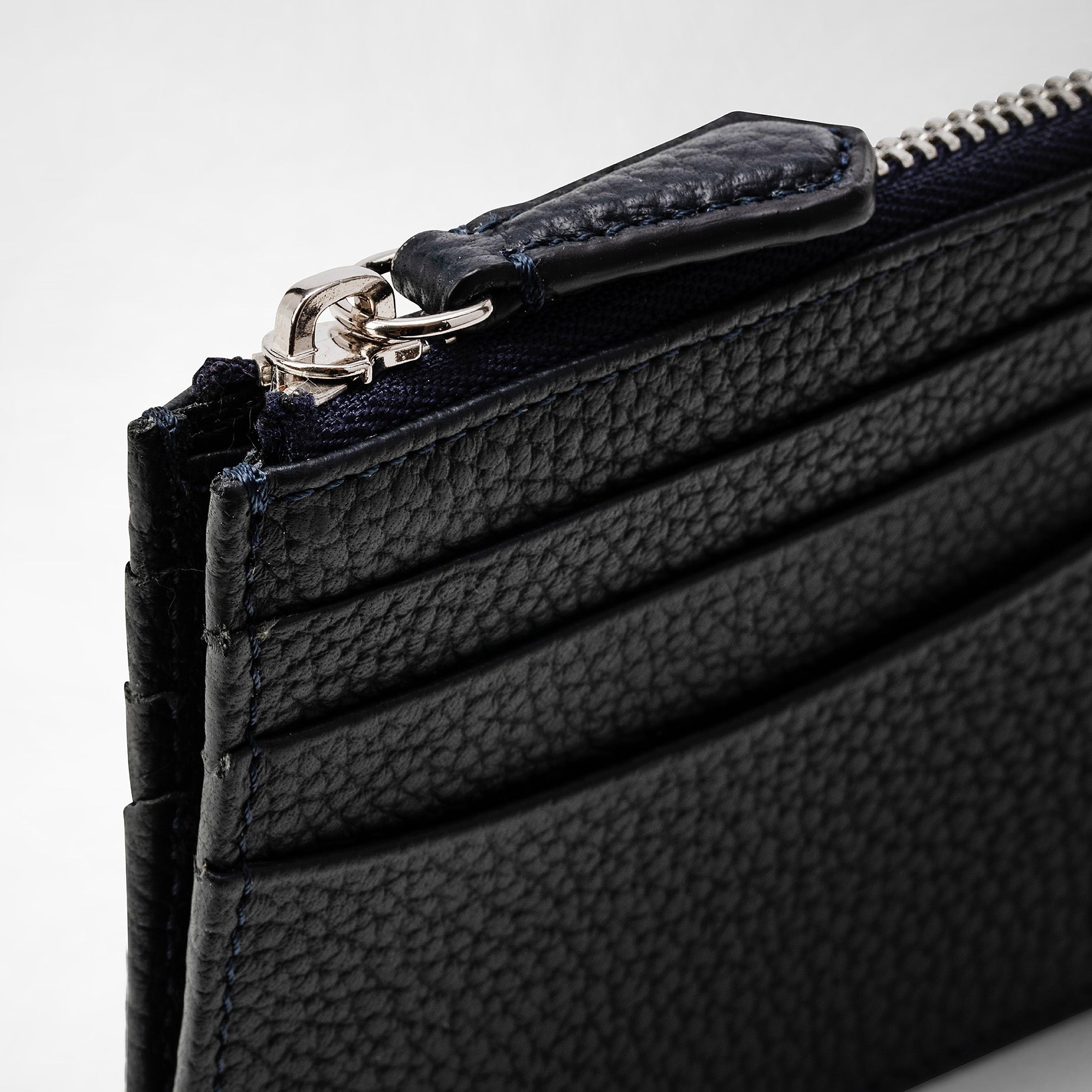 Porte-cartes zippé en toile stepan - Black & Eclipse