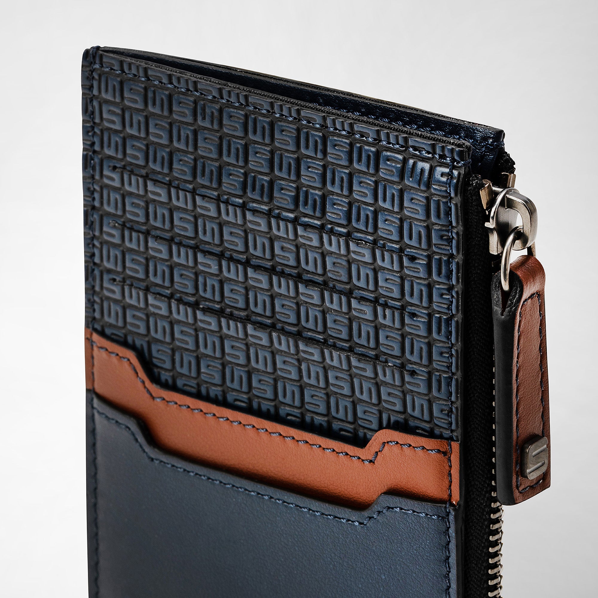 Porte-cartes zippé en toile stepan - Ocean Blue