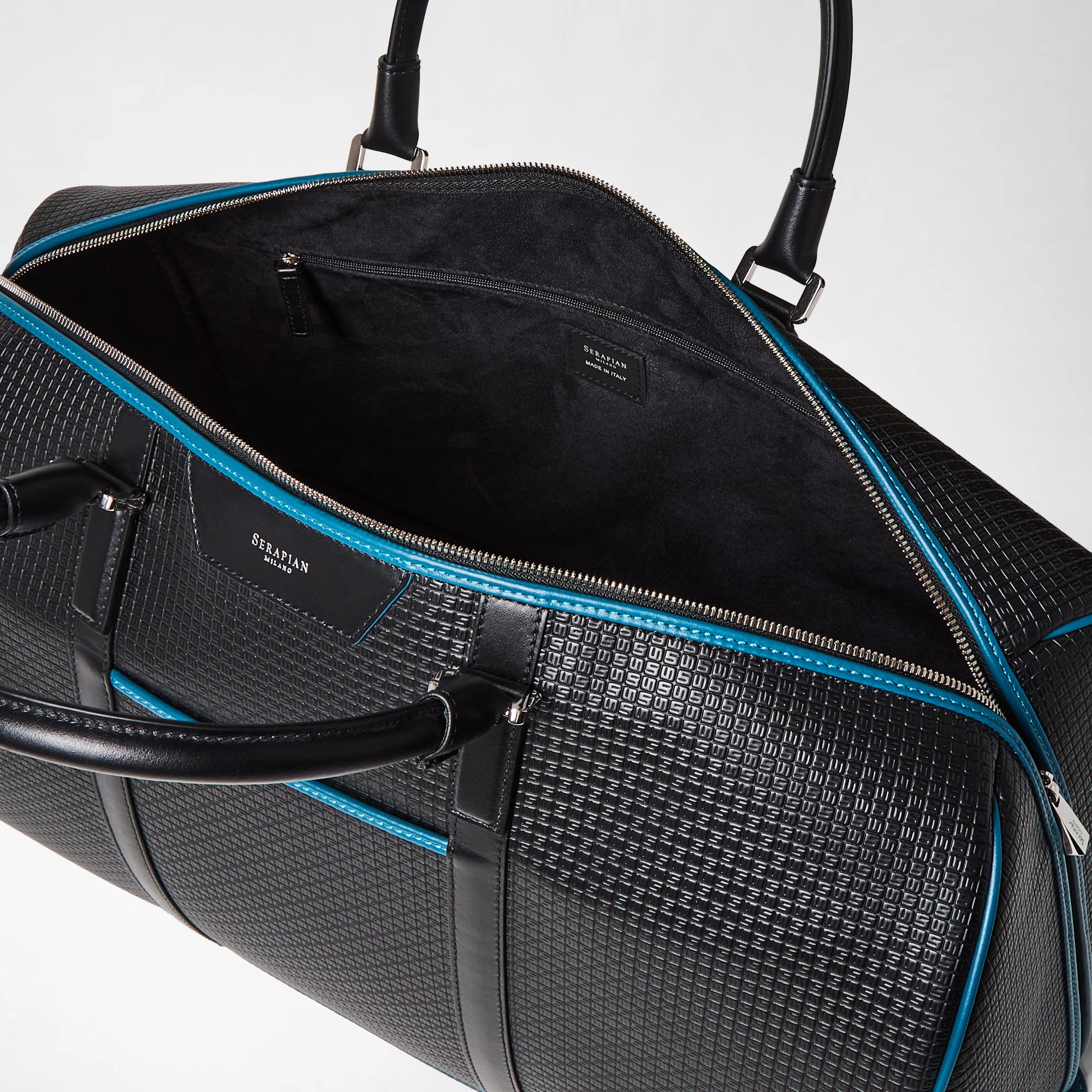 Sac de voyage Holdall en toile stepan - Black & Petrol