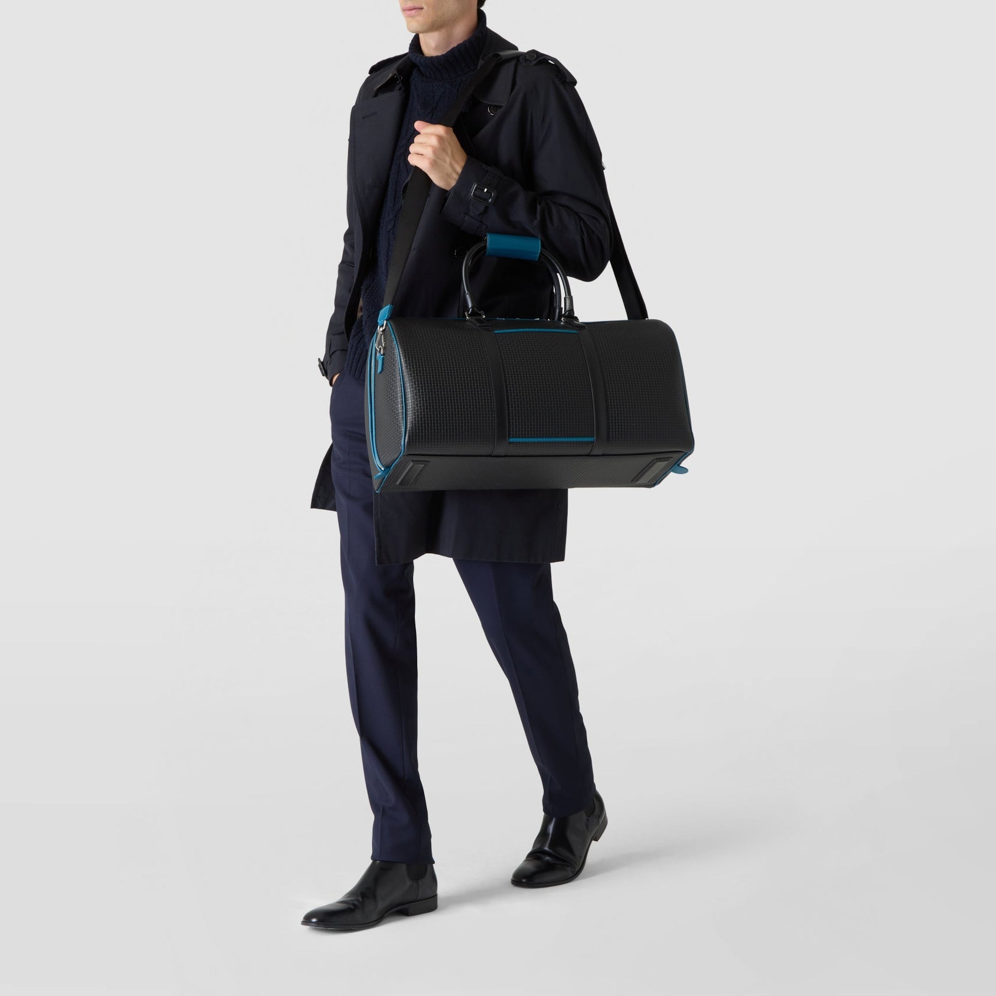 Sac de voyage Holdall en toile stepan - Black & Petrol