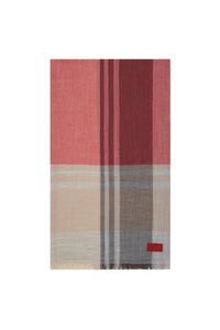 Tartan-patterned cashmere scarf - Deep Cherry