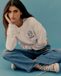 T-shirt à manches longues Yale Crest - Blanc