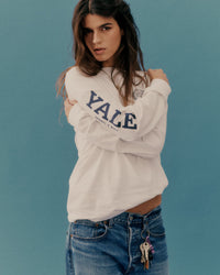 T-shirt à manches longues Yale Crest - Blanc
